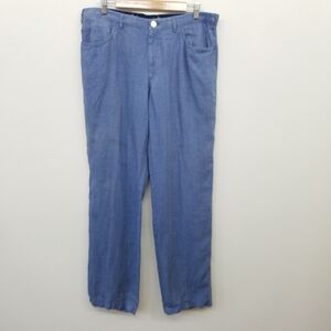 Brioni Marmolada 100% Linen Blue Italy Pants Size 54R